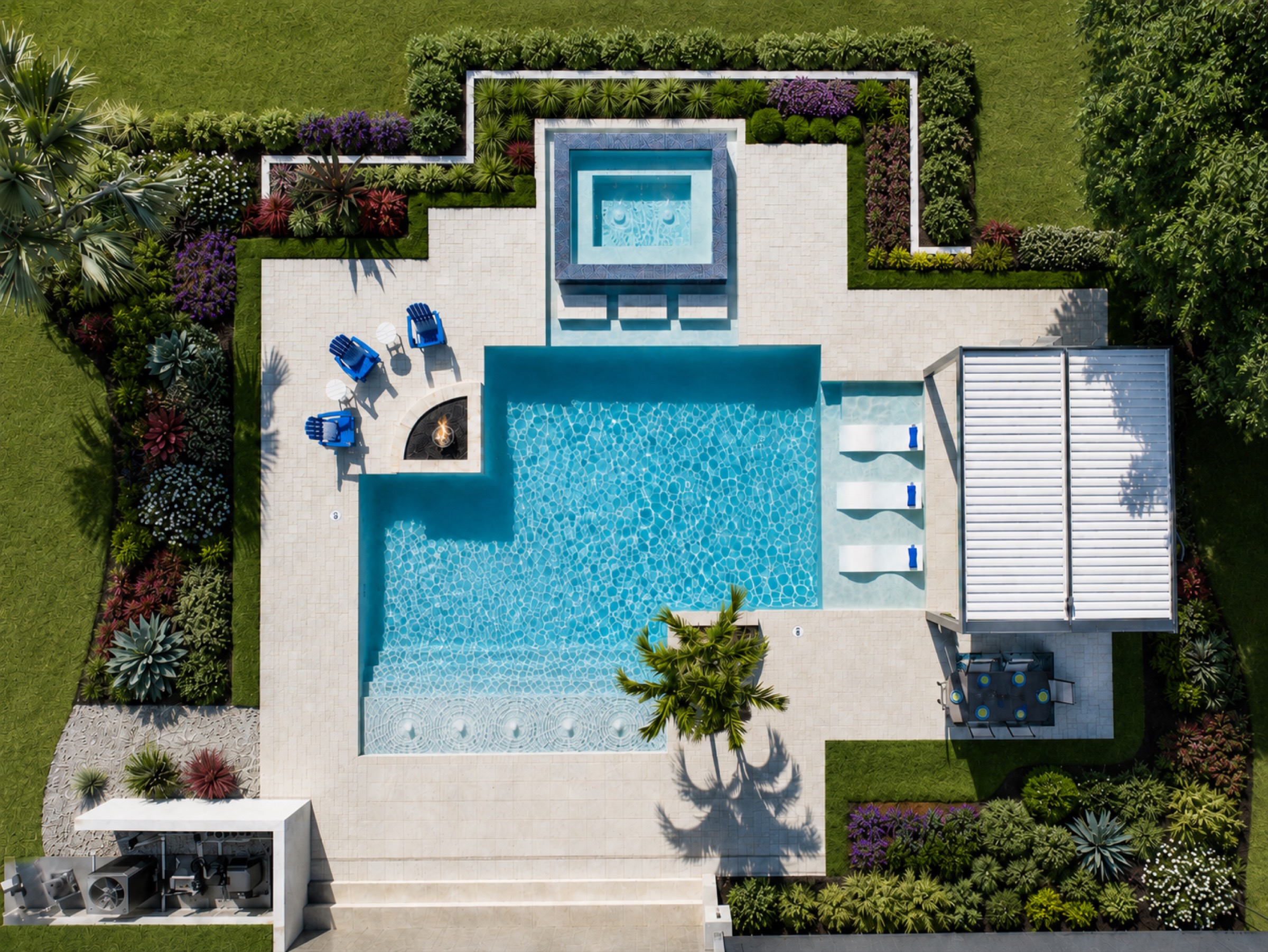 Resort-worthy Naples backyard, aerial view