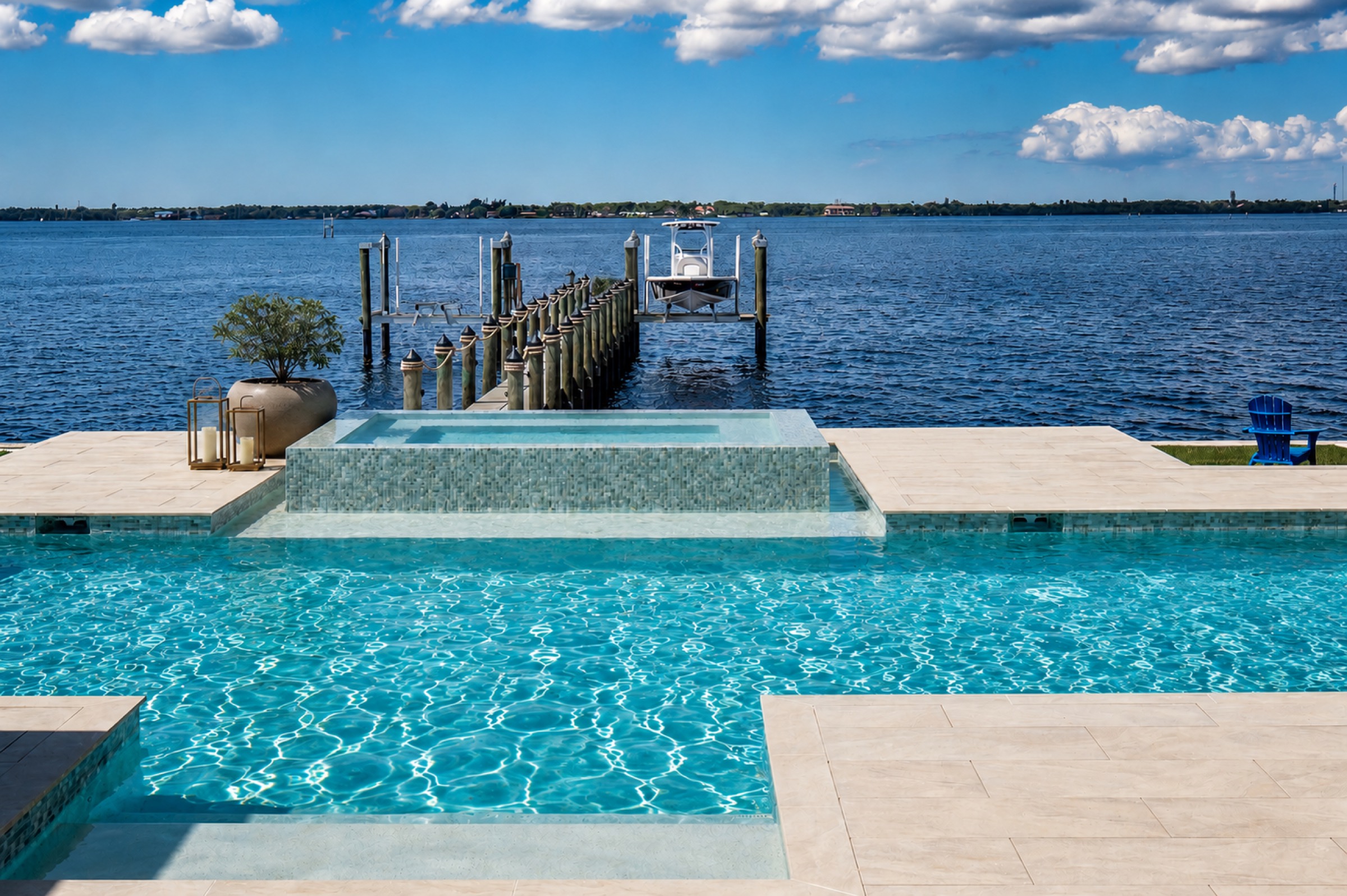 Custom infinity-edge pool design, Naples, Florida